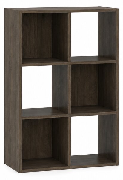 Regál Sinde 2x3, tmavý ořech