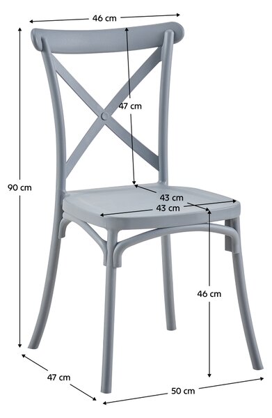 KONDELA Stohovatelná židle, šedá, SAVITA