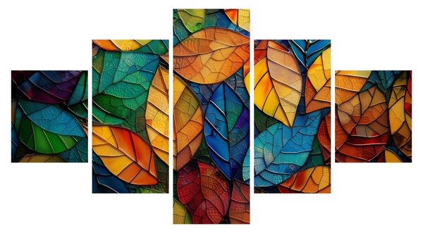 Obraz - Mozaika z listů (125x70 cm)