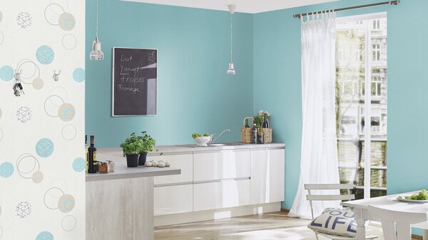 RASCH | Vliesová tapeta na zeď Unsere Besten 475524 | 0,53 x 10,05 m | tyrkysová