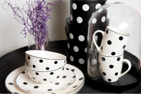 Porcelánová miska s černými puntíky Black Dot – 500 ml