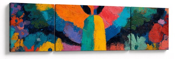 Obraz - Abstraktní anděl s květinami (170x50 cm)