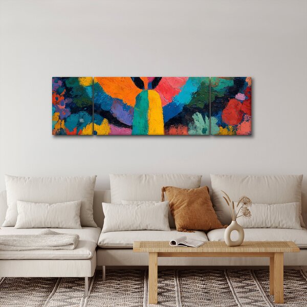 Obraz - Abstraktní anděl s květinami (170x50 cm)