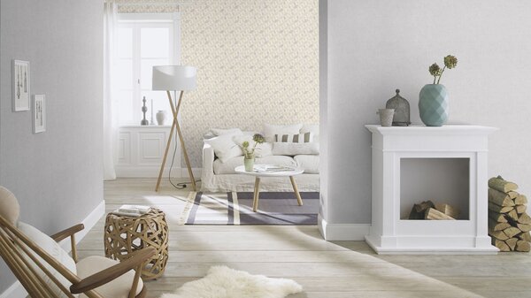 RASCH | Vliesová tapeta na zeď Unsere Besten 489880 | 0,53 x 10,05 m | šedá, krémová
