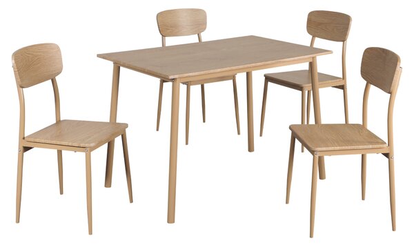 KONDELA Jídelní set 1+4, dub přírodní, LAMIR