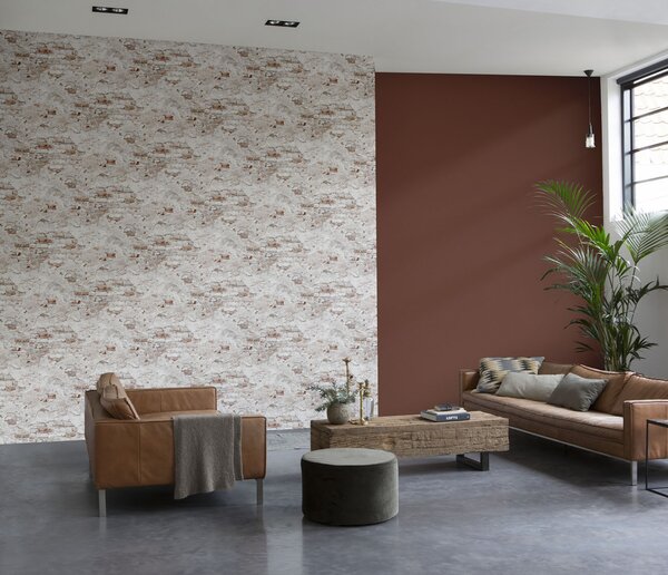 RASCH | Vliesová tapeta na zeď Unsere Besten 939309 | 0,53 x 10,05 m | bílá, oranžová, červená, růžová, vínová