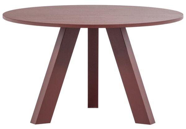 WOOOD Červený dubový kulatý jídelní stůl Rhonda ø 129 cm