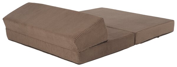 KONDELA Skládací matrace/křeslo, 2v1, světle hnědá, VEDIS