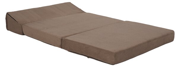 KONDELA Skládací matrace/křeslo, 2v1, světle hnědá, VEDIS
