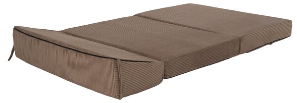 KONDELA Skládací matrace/křeslo, 2v1, světle hnědá, VEDIS