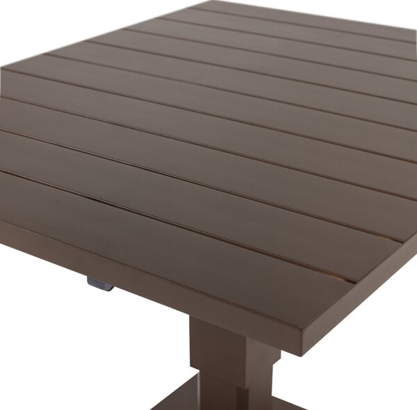 WOOOD Hnědý kovový zahradní výškově nastavitelný bistro stolek Tesso 100 x 80 cm