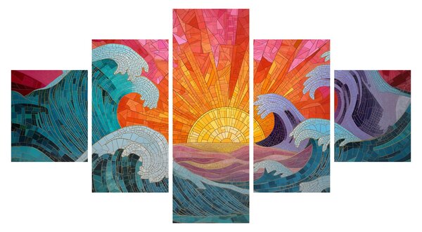 Obraz - Mozaika vln (125x70 cm)