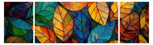 Obraz - Mozaika z listů (170x50 cm)