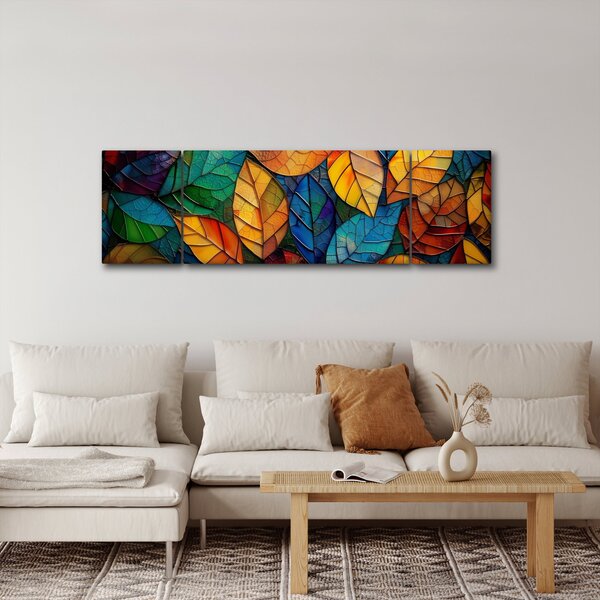 Obraz - Mozaika z listů (170x50 cm)