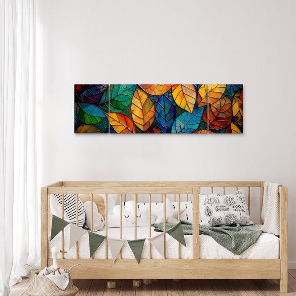 Obraz - Mozaika z listů (170x50 cm)