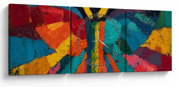 Obraz - Malovaný anděl (s hodinami) (90x30 cm)