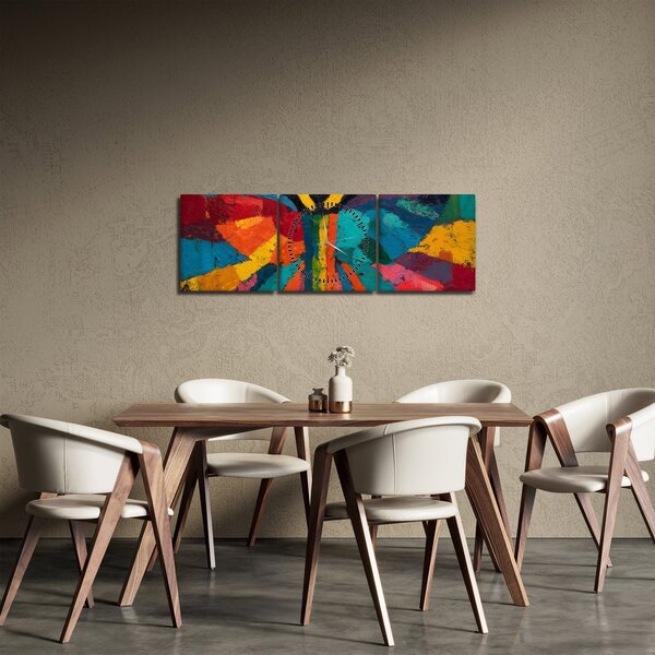 Obraz - Malovaný anděl (s hodinami) (90x30 cm)