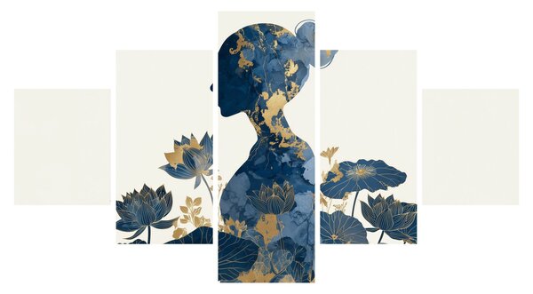 Obraz - Mramorový profil ženy (125x70 cm)