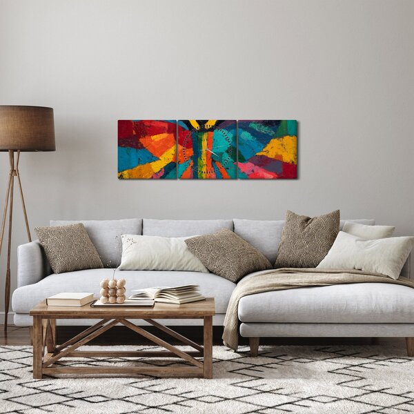 Obraz - Malovaný anděl (s hodinami) (90x30 cm)