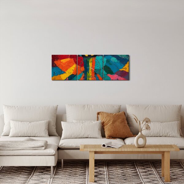 Obraz - Malovaný anděl (s hodinami) (90x30 cm)