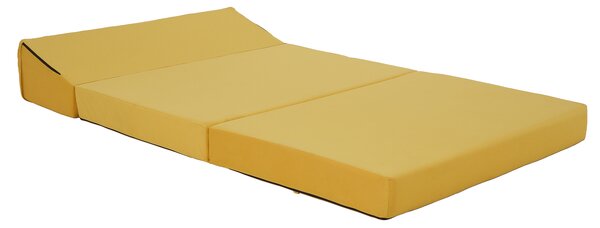 KONDELA Skládací matrace/křeslo, 2v1, žlutá, VEDIS