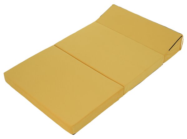 KONDELA Skládací matrace/křeslo, 2v1, žlutá, VEDIS