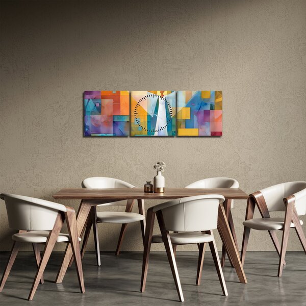 Obraz - Geometrický anděl (s hodinami) (90x30 cm)