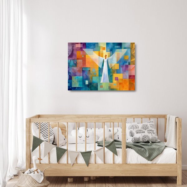 Skleněný obraz - Geometrický anděl (70x50 cm)