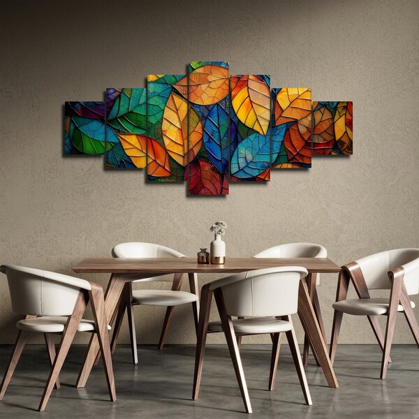 Obraz - Mozaika z listů (210x100 cm)
