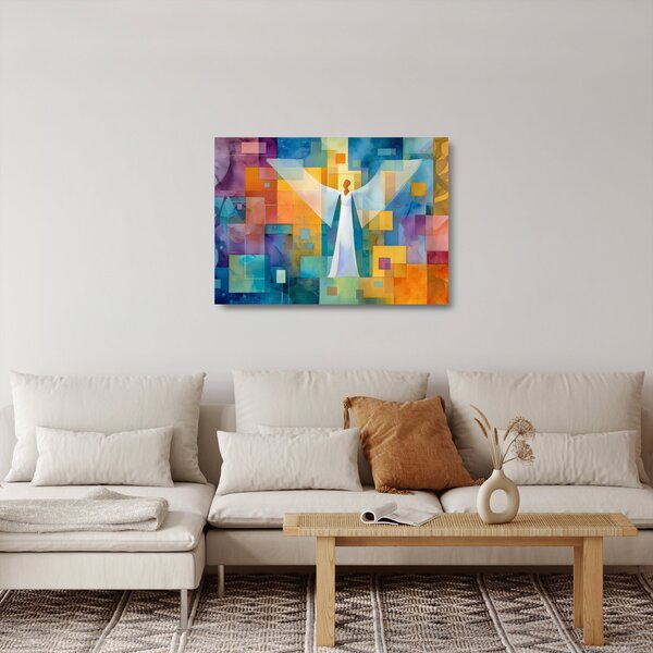 Skleněný obraz - Geometrický anděl (70x50 cm)