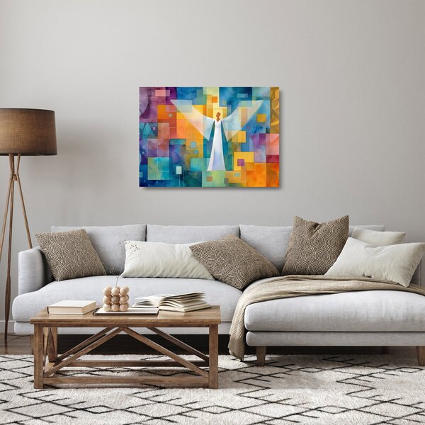 Skleněný obraz - Geometrický anděl (70x50 cm)