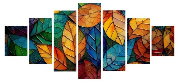 Obraz - Mozaika z listů (210x100 cm)