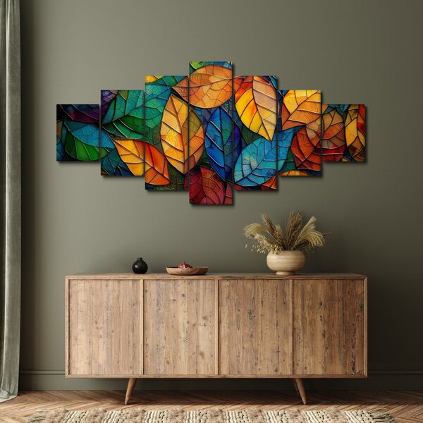 Obraz - Mozaika z listů (210x100 cm)