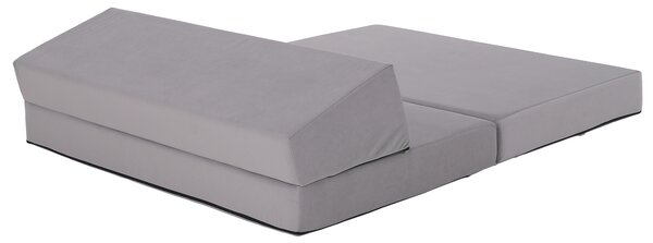 KONDELA Skládací matrace/křeslo, 2v1, světle šedá, VEDIS