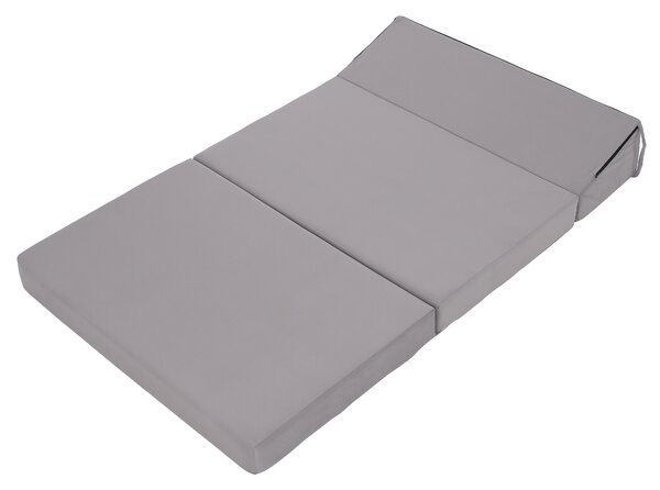 KONDELA Skládací matrace/křeslo, 2v1, světle šedá, VEDIS