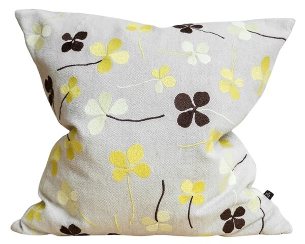 Fine Little Day Povlak na polštář Clover Yellow 50 x 50 cm FLD254