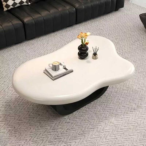 LuxuryForm DESIGN Konferenční stolek DECO 120 × 79 cm – bílý, černá podnož