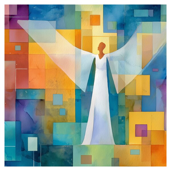 Obraz - Geometrický anděl (30x30 cm)