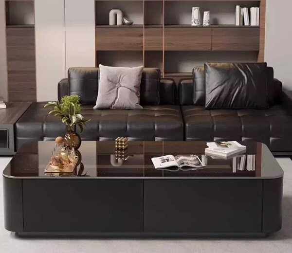 LuxuryForm DESIGN Konferenční stolek ASTON 120 × 60 × 36 cm – černý s tmavou deskou