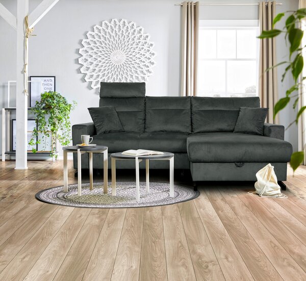 ROHOVÁ SEDAČKA, textil, šedá Livetastic - Sedací soupravy, Online Only