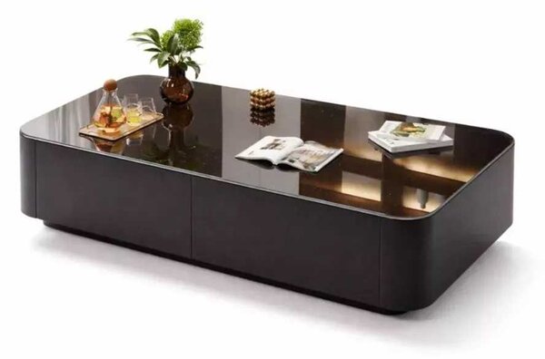 LuxuryForm DESIGN Konferenční stolek ASTON 120 × 60 × 36 cm – černý s tmavou deskou