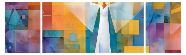 Obraz - Geometrický anděl (170x50 cm)