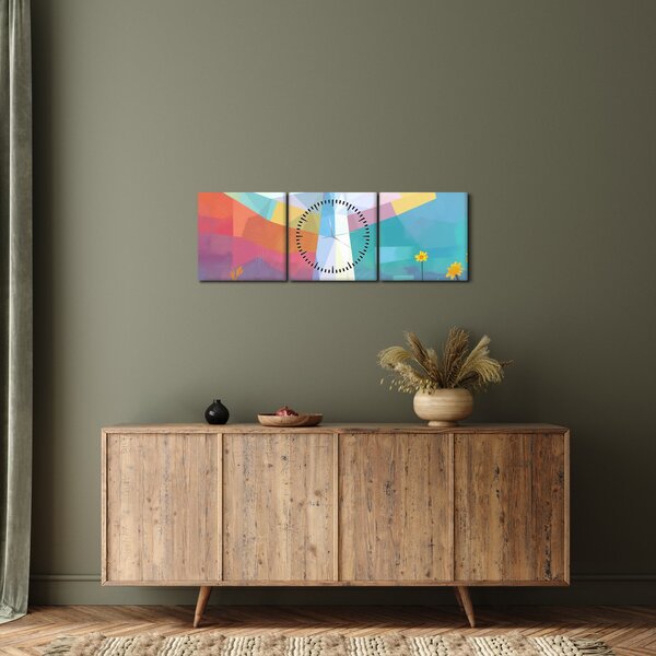 Obraz - Strážce květin (s hodinami) (90x30 cm)