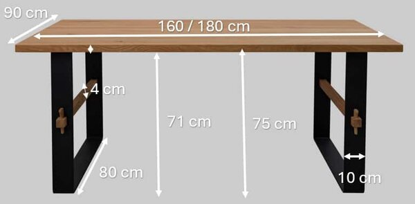 Dubový jídelní stůl Bergen - 1600x900 mm