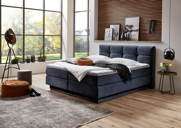 POSTEL BOXSPRING, 180/200 cm, modrá Esposa - Postele s úložným prostorem