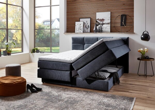 POSTEL BOXSPRING, 180/200 cm, modrá Esposa - Postele s úložným prostorem