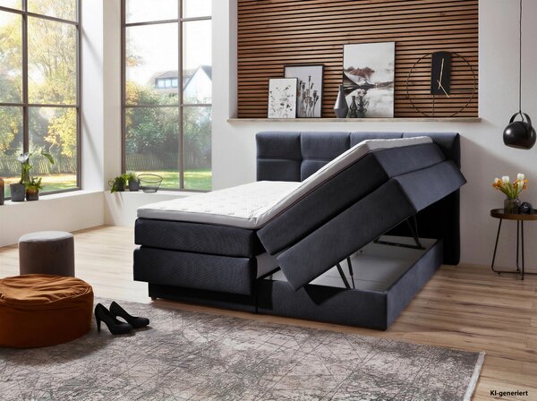 POSTEL BOXSPRING, 180/200 cm, modrá Esposa - Postele s úložným prostorem