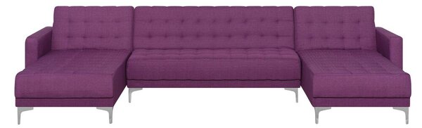 Rohová sedací souprava ve tvaru U ABERLADY (textil) (fialová). 1019383