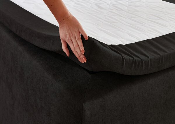 POSTEL BOXSPRING, 120/200 cm, černá Carryhome - Postele s úložným prostorem