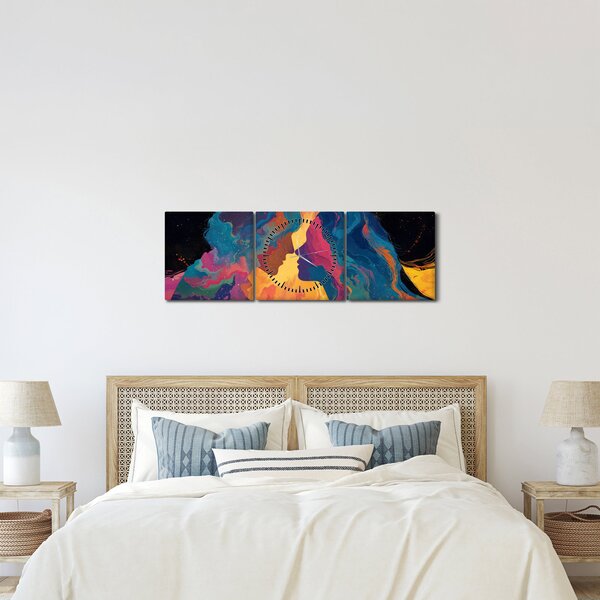 Obraz - Vesmírná láska (s hodinami) (90x30 cm)